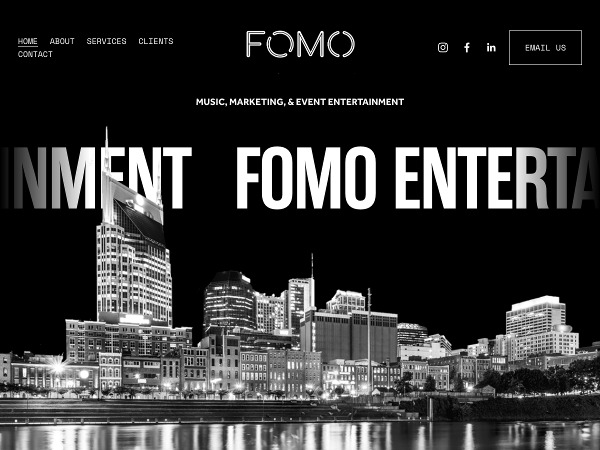 FOMO Entertainment website screenshot