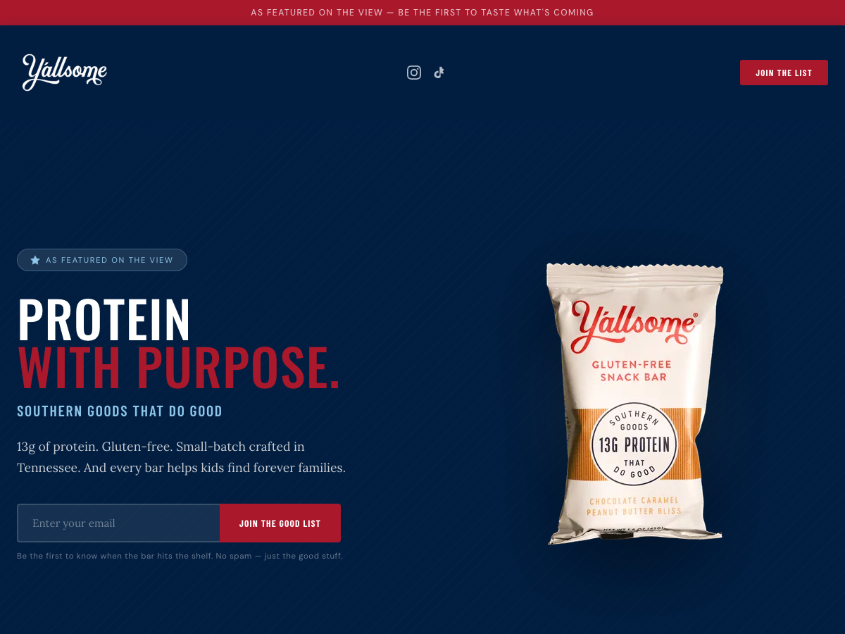 Y'allsome website screenshot